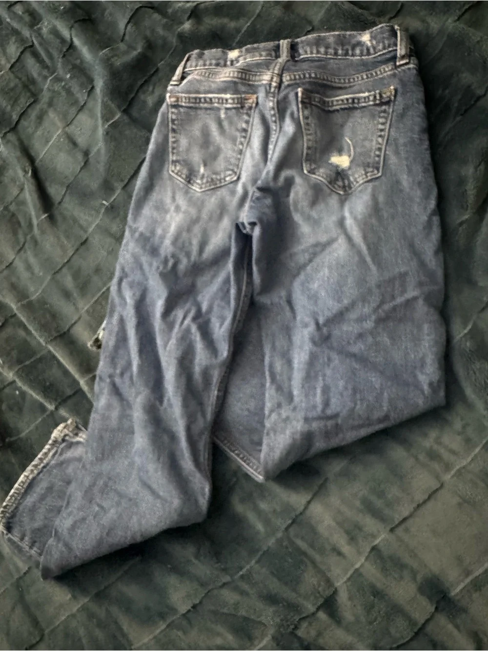 Kids Distressed Blue Denim Jeans - Relaxed Straight Fit
